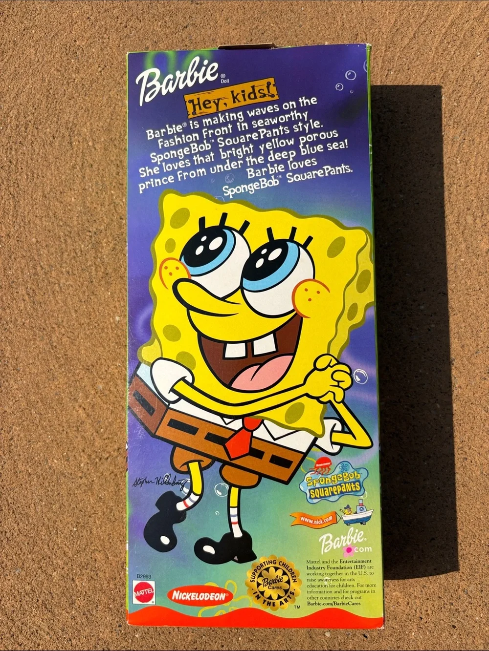 New 2002 Mattel & Nickelodeon Barbie Loves SpongeBob SquarePants Doll w/ Clip-on